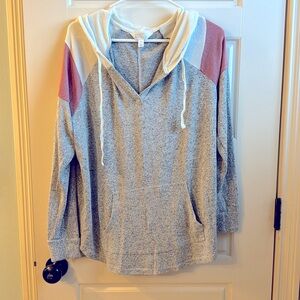 Market and Spruce Dayana Raglan Colorblock Hoodie Knit Sweatshirt - Stitch Fix